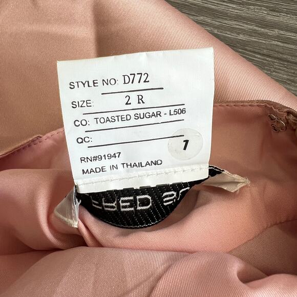 Alfred Sung Dress Size 2 Satin Twill Halter Toasted Sugar Maxi Gown D772 - Picture 3 of 16